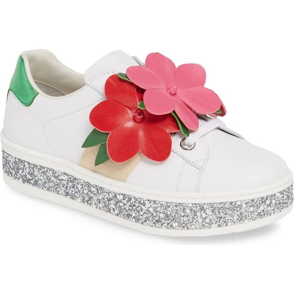 Gucci Other - NWT Gucci New Ace Flower Glitter Platform Sneaker